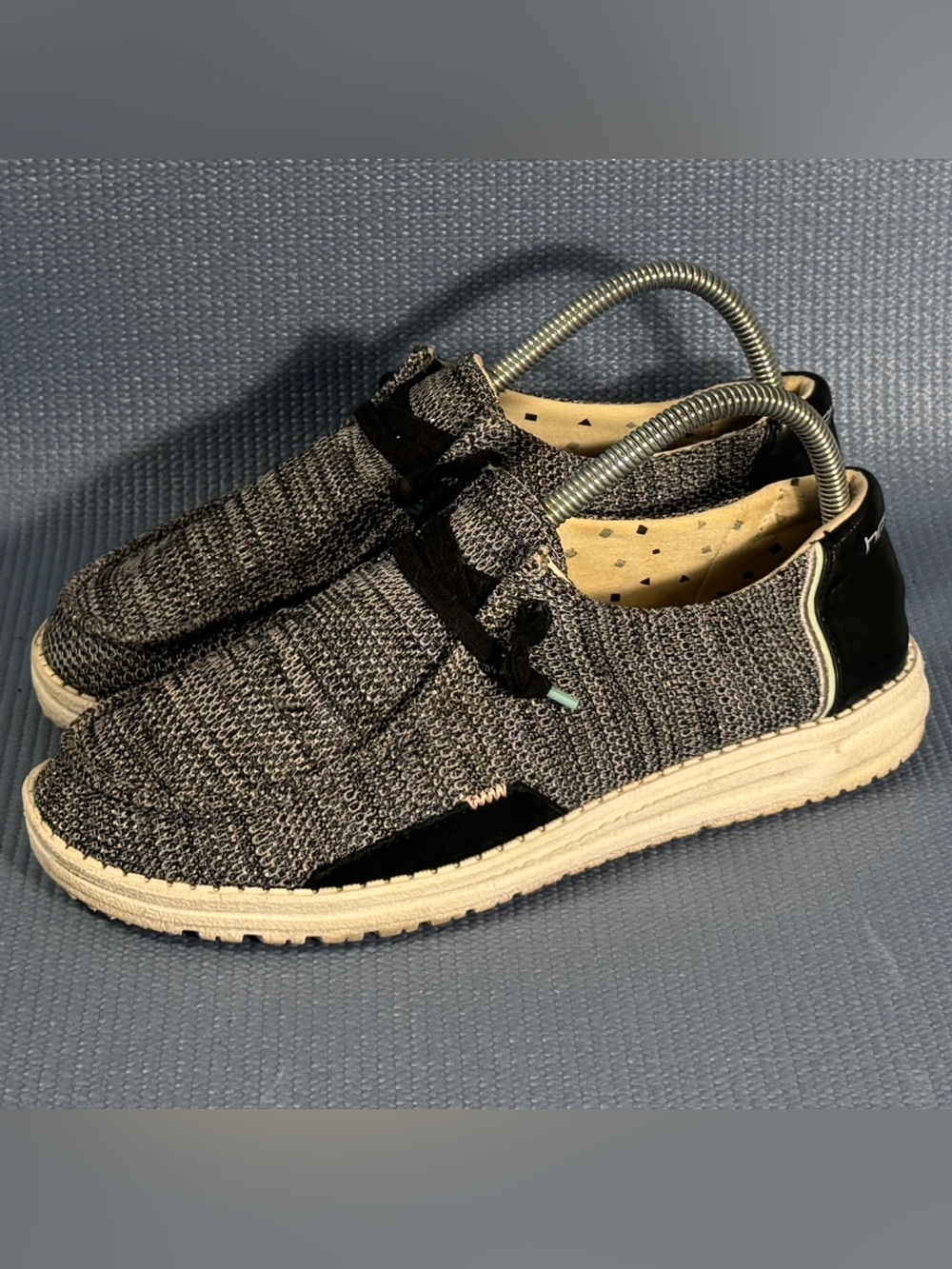 Hey Dude Women’s Wendy Sox Sparkling Black Slip On Shoes Size 8